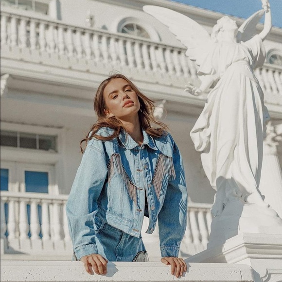 🦃 24 HOUR SALE🦃 Got The Blues Fringe Denim Jacket - Picture 5 of 10